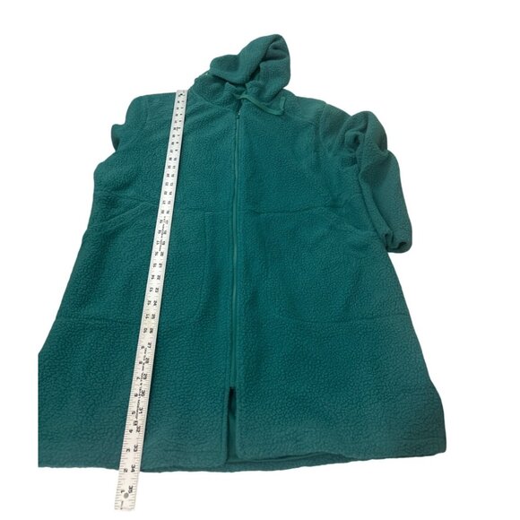 Muk Luks Womens Green Teddy Bear Sherpa Hooded Zip Up Jacket XL - Picture 8 of 8